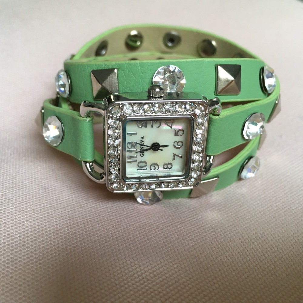 Rhinestone & Stud Wrap Watch